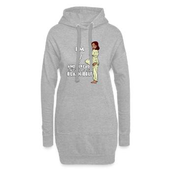 J’ai 4 ans - Karaté fille - Sweat-shirt à capuche long Femme - gris chiné - Devant
