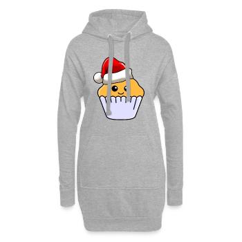 Muffin Weihnachten Comic Xmas - Hoodie-Kleid - Grau meliert - Vorne