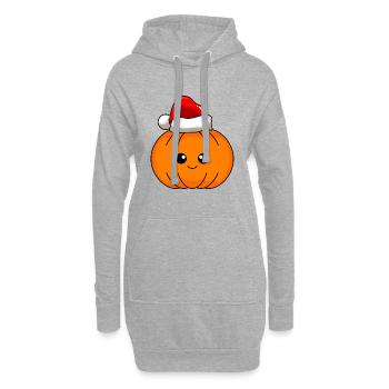 Kürbis Weihnachten Comic Xmas - Hoodie-Kleid - Grau meliert - Vorne