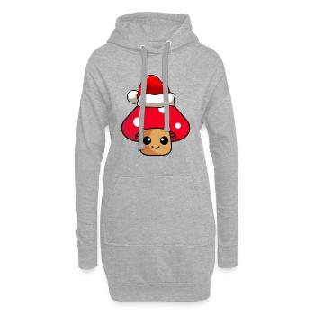 Pilz Weihnachten Comic Xmas - Hoodie-Kleid - Grau meliert - Vorne