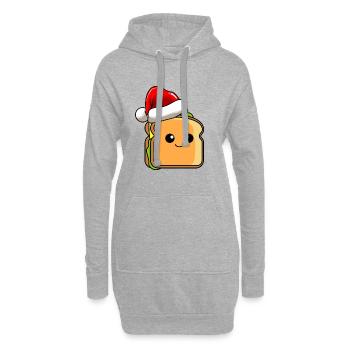 Sandwich Weihnachten Comic Xmas - Hoodie-Kleid - Grau meliert - Vorne