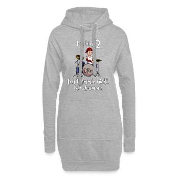 Ich bin 2 - Jungen Schlagzeuger - Hoodie-Kleid - Grau meliert - Vorne