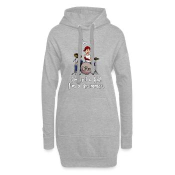 Ich bin 3 - Jungen Schlagzeuger - Hoodie-Kleid - Grau meliert - Vorne