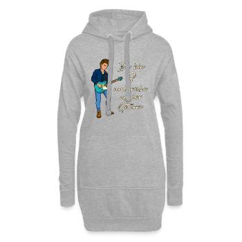 Ich bin 8 - Jungen Gitarrist - Hoodie-Kleid - Grau meliert - Vorne