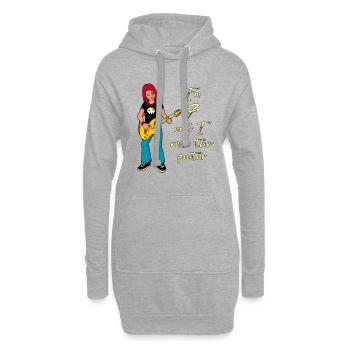 I’ - Guitariste - Sweat-shirt à capuche long Femme - gris chiné - Devant
