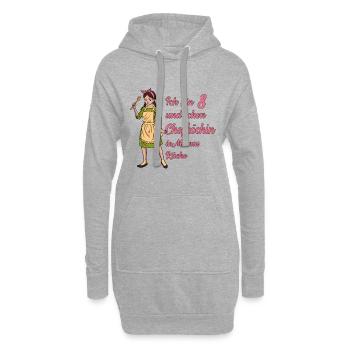 Ich bin 8 - Mädchen Koch - Hoodie-Kleid - Grau meliert - Vorne