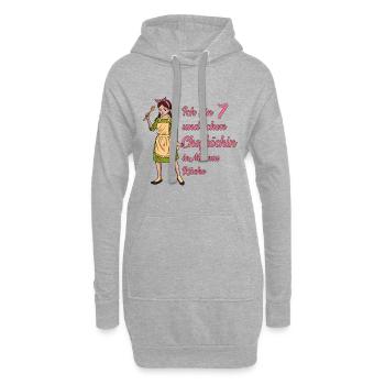Ich bin 7 - Mädchen Koch - Hoodie-Kleid - Grau meliert - Vorne