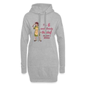 Ich bin 6 - Mädchen Koch - Hoodie-Kleid - Grau meliert - Vorne