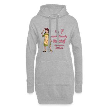 Ich bin 7 - Mädchen Koch - Hoodie-Kleid - Grau meliert - Vorne