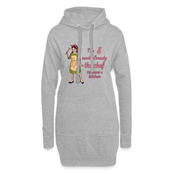 Ich bin 8 - Mädchen Koch - Hoodie-Kleid - Grau meliert - Vorne