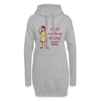 J’ai 14 ans - Girl Chef - Sweat-shirt à capuche long Femme - gris chiné - Devant