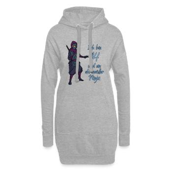 Ich bin 14 - Jungen Ninja - Hoodie-Kleid - Grau meliert - Vorne