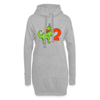 Mit TREX - Jungs Geburtstag 2 Jahre - Hoodie-Kleid - Grau meliert - Vorne