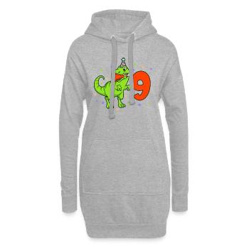 Mit TREX - Jungs Geburtstag 9 Jahre - Hoodie-Kleid - Grau meliert - Vorne