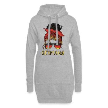 Deutschland Mädchen Fußball Deutsche Flagge - Hoodie-Kleid - Grau meliert - Vorne