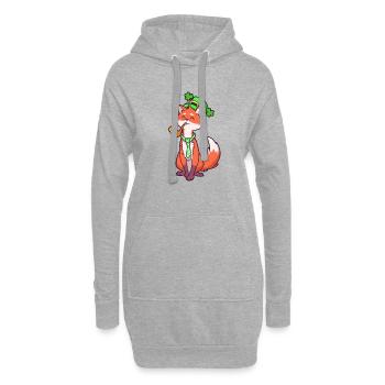 Fox Leprechaun - Renard de St Patrick - Sweat-shirt à capuche long Femme - gris chiné - Devant