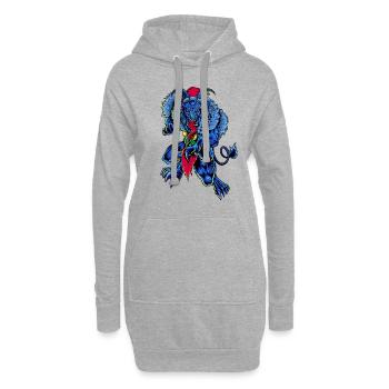 Krampus - Hoodie-Kleid - Grau meliert - Vorne