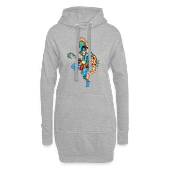 Le dieu aztèque de la guerre - Huitzilopochtli - Sweat-shirt à capuche long Femme - gris chiné - Devant