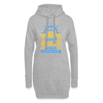 Schöne Muscheln - Warum ich Cuxhaven so liebe - Hoodie-Kleid - Grau meliert - Vorne