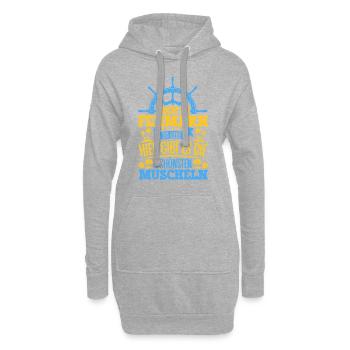 Schöne Muscheln - Warum ich Fehmarn so liebe - Hoodie-Kleid - Grau meliert - Vorne