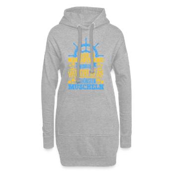 Schöne Muscheln - Warum ich Nordstrand so liebe - Hoodie-Kleid - Grau meliert - Vorne