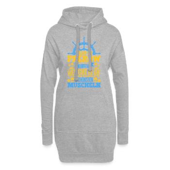 Schöne Muscheln - Warum ich Prerow so liebe - Hoodie-Kleid - Grau meliert - Vorne