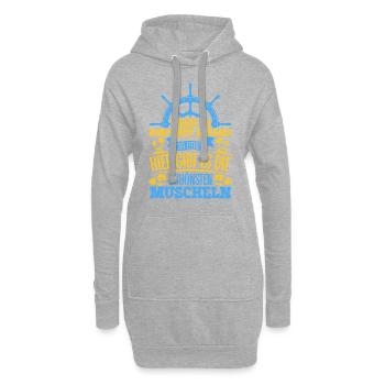 Muscheln - Warum ich Binderup Strand so liebe - Hoodie-Kleid - Grau meliert - Vorne