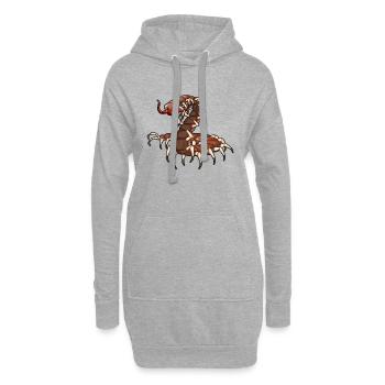 Centipèdes de dessin animé - Sweat-shirt à capuche long Femme - gris chiné - Devant