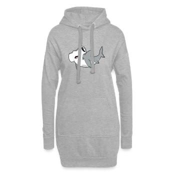 Kawaii Hammerhai - Hoodie-Kleid - Grau meliert - Vorne