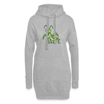Mante religieuse Kawaii - Sweat-shirt à capuche long Femme - gris chiné - Devant