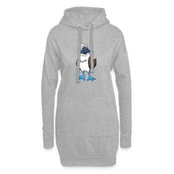 Kawaii Blaufußtölpel - Hoodie-Kleid - Grau meliert - Vorne