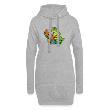 Pferd beim Krokodil Zahnarzt - Hoodie-Kleid - Grau meliert - Vorne