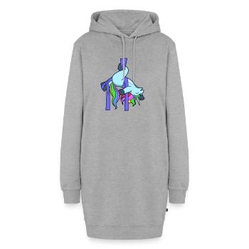 Aerial Silk Einhorn - Hoodie-Kleid - Grau meliert - Vorne