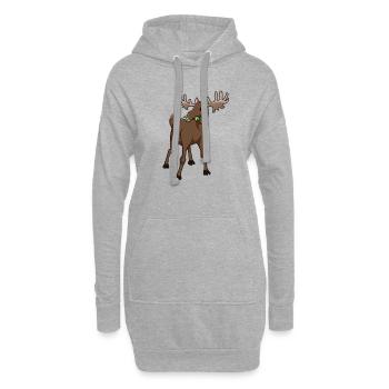 Kawaii Elk - Sweat-shirt à capuche long Femme - gris chiné - Devant