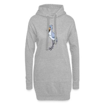 Kawaii Bec-en-sabot - Sweat-shirt à capuche long Femme - gris chiné - Devant