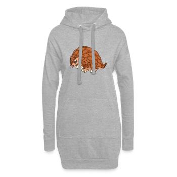 Kawaii Pangolin - Hoodie Dress - heather grey - Front