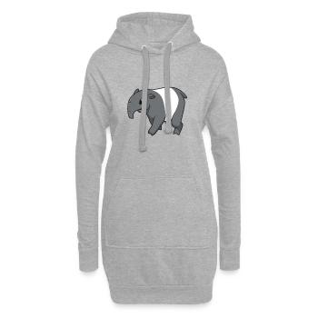 Kawaii Tapir - Hoodie-Kleid - Grau meliert - Vorne