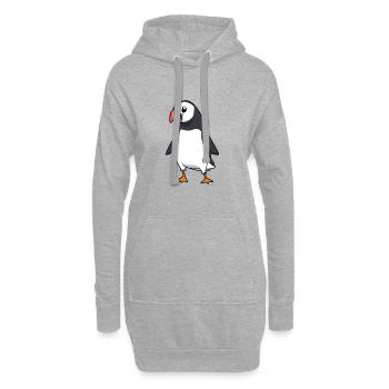 Macareux Kawaii - Sweat-shirt à capuche long Femme - gris chiné - Devant