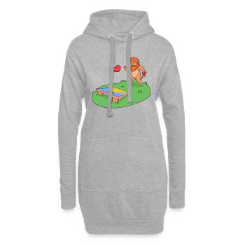 Löwe spielt Cornhole - Hoodie-Kleid - Grau meliert - Vorne