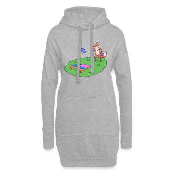 Fuchs spielt Cornhole - Hoodie-Kleid - Grau meliert - Vorne