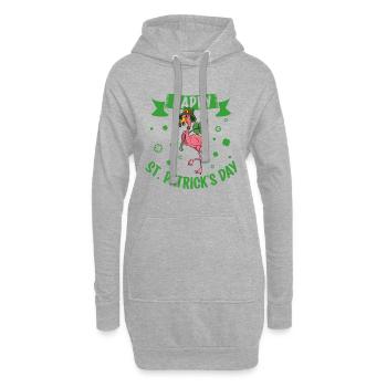 St Patrick’s Flamingo - Bonne Saint-Patrick - Sweat-shirt à capuche long Femme - gris chiné - Devant