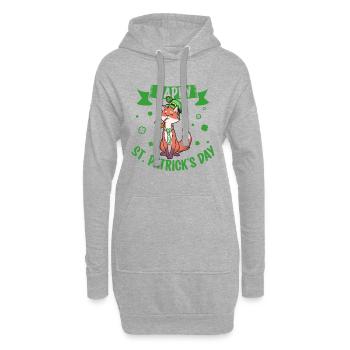 St Patrick’s Fox - Bonne Saint-Patrick - Sweat-shirt à capuche long Femme - gris chiné - Devant