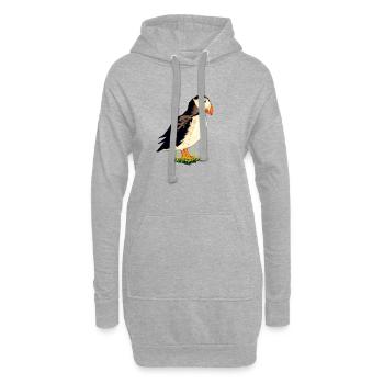 Zeichnung des Papageientaucher - Hoodie-Kleid - Grau meliert - Vorne