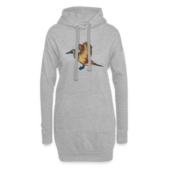 Zeichnung eines Blaufußtölpel - Hoodie-Kleid - Grau meliert - Vorne