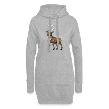 Kawaii Rentier - Hoodie-Kleid - Grau meliert - Vorne