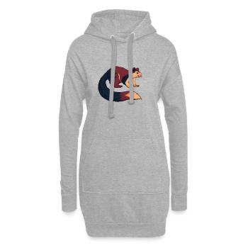 Dessin d’un écureuil géant royal - Sweat-shirt à capuche long Femme - gris chiné - Devant