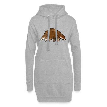 Drawing of a pangolin - Hoodie Dress - heather grey - Front