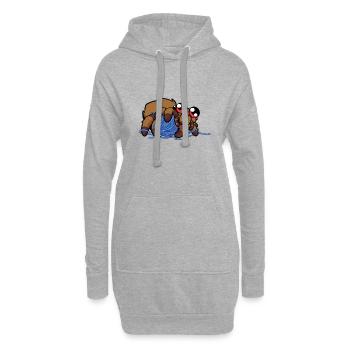 Süße Kawaii Spinne - Hoodie-Kleid - Grau meliert - Vorne
