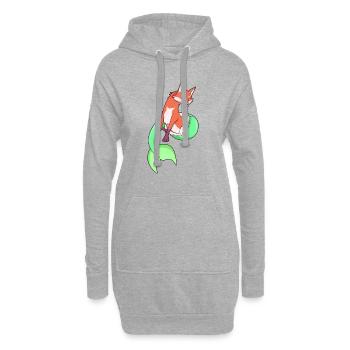 La Sirène Renard - Sweat-shirt à capuche long Femme - gris chiné - Devant