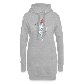 Comic Katze beim Twirling - Hoodie-Kleid - Grau meliert - Vorne